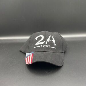 Black 2A 1791 Cap with Flag Detail